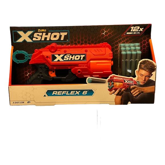 ZURU X-Shot Excel Double Reflex 6 Foam Dart Blaster with 12 Darts New - Picture 1 of 6
